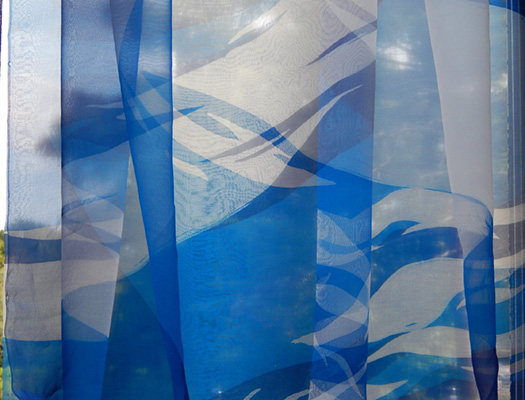  Into the Blue fabric art